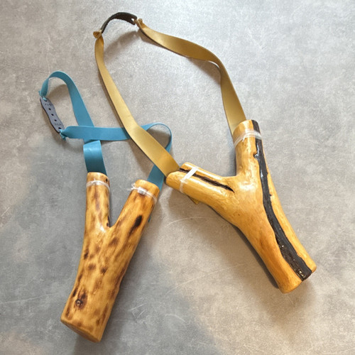 Wooden catapult slingshots - 2x,