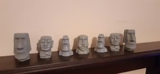 Set of 7 Easter island heads 