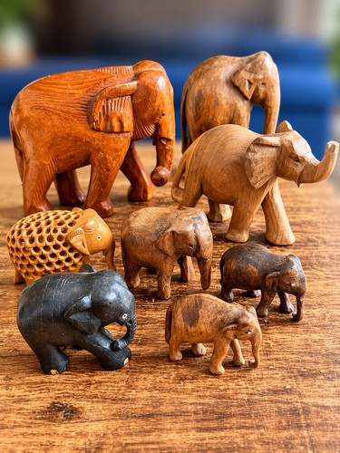 Set hand carved - 8, wooden