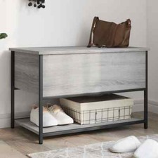 Storage Bench Grey Sonoma 70x42.5x47 cm Engineered Wood vidaXL