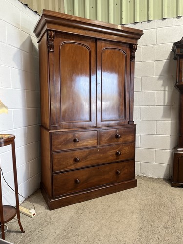 19th century mahogany linen - 19th,