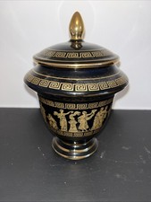 Black & 24K gold decorated urn