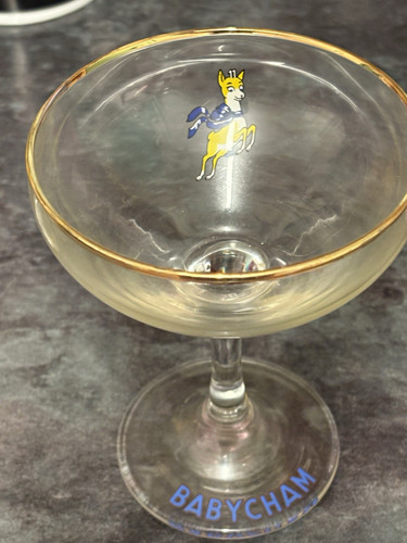 Babycham stemmed wine - stemmed, glass