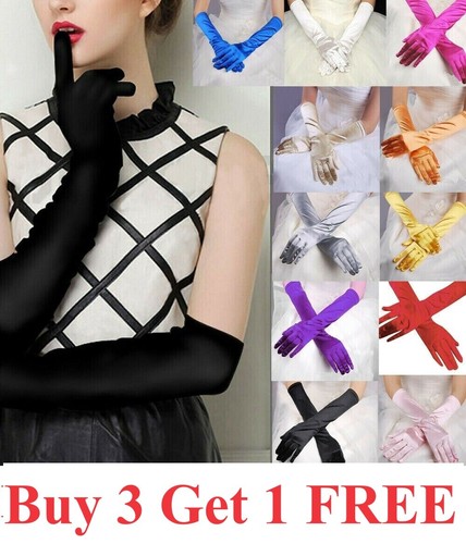 Women satin long gloves - women's,