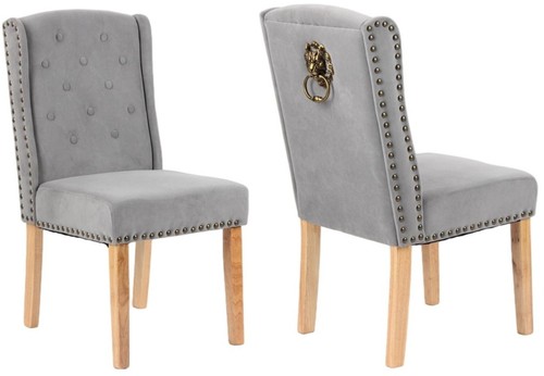 Grey velvet dining chairs - x,