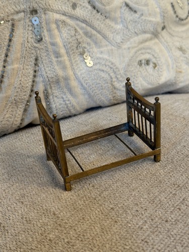 Antique brass doll bed - doll,