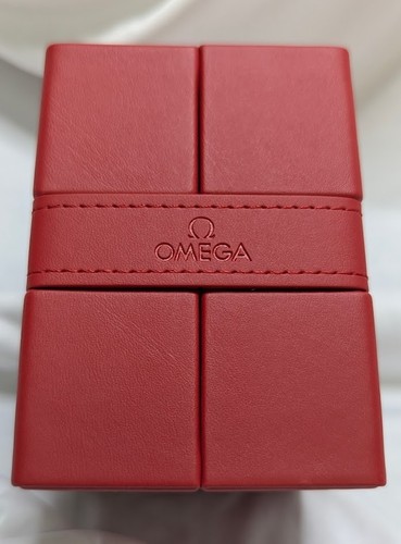Omega red leather watch - leather,