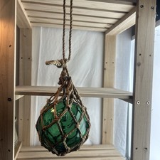 Vintage 12cm Blown Green Glass