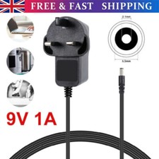 9V Power Supply UK 9v Adaptor 9v Charger 9 Volt Power Supply 9V 1A AC/DC UK PLUG
