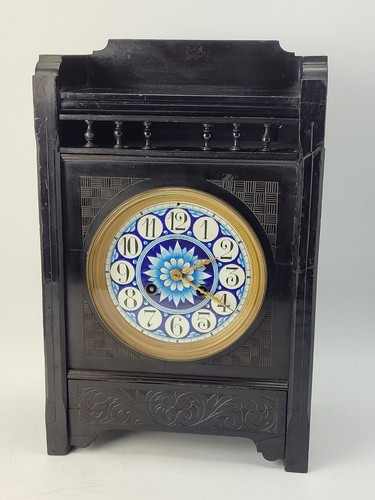 Carved ebony and marble dial - carved,