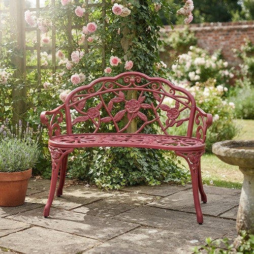 Cast aluminum garden - garden, bench