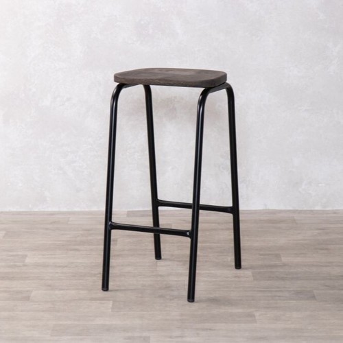 Black lab stool with solid - black,