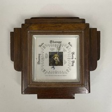 Vintage Wooden Teak Barometer