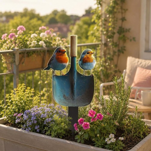 Metal robin garden decor - metal,