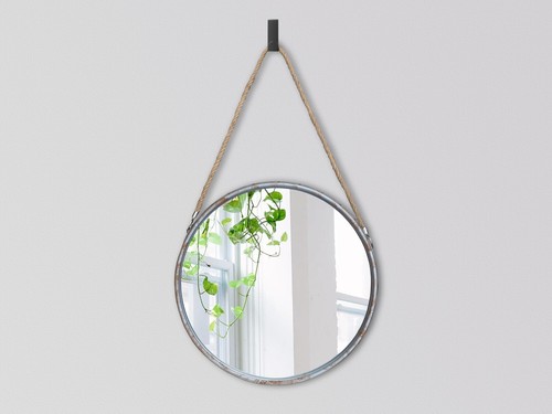 Industrial wall mirror silver - wall,