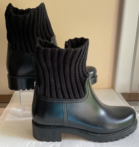 Sketchers black rain boot 8 - sz,