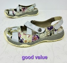 Rieker Womens Shoes UK Size 6 Silver/ Floral Strappy Light Weight