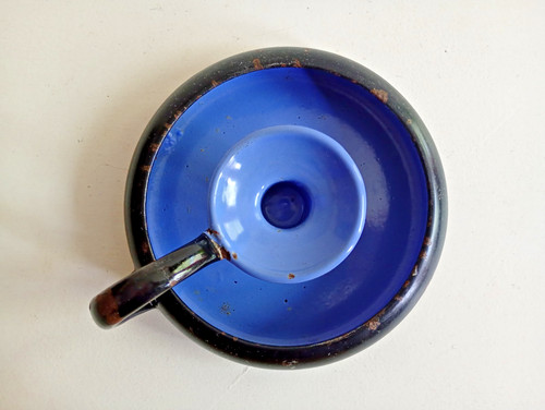 Vintage enamel chamberstick - enamel,