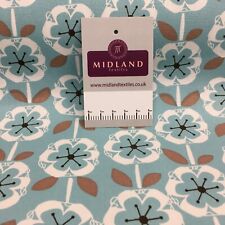 Duck egg Floral 100% Cotton