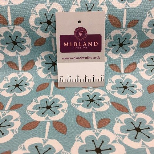 Duck egg floral 100 cotton - duck,