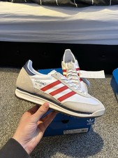 UK 11 Adidas SL72 RS Men’s Trainers White Red Blue Brand New
