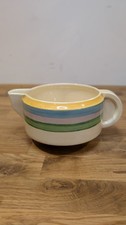 Clarice Cliff Art Deco banded Obilon Shape Gravy Boat Jug  6678 748868 Unstamped
