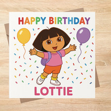 Dora The Explorer Personalised Birthday Card 150mm-150mm