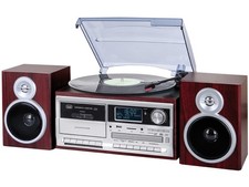 Trevi TT 1072 DAB Wood Finish Stereo Vintage Style Turntable System DAB+ 25W