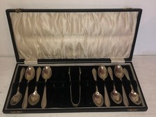 EPNS Tea Spoons And Sugar Tongs In The Original Box 