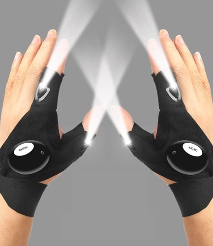 Led fingerless gloves with - led,