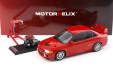 1:18 Motor Helix Mitsubishi Lancer EVO 4 IV Palma Red 1999 With Engine M84004