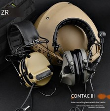 Noise cancelling Comtac3/C3 earphones dual line tactical communication live CS