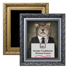 Ornate Photo Frame Traditional Dahlia Gold & Silver Picture Antique Art Frames