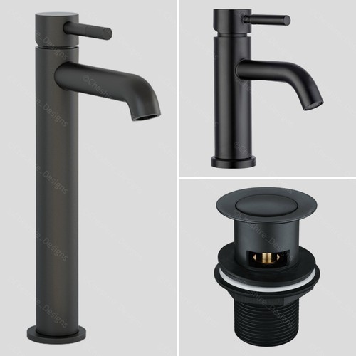 Tall black basin tap - tall, bathroom