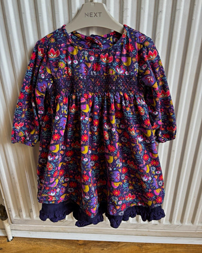 Long sleeve floral dress - long,