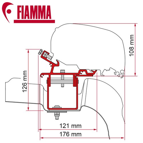 Fiamma awning bracket adapter - bracket,