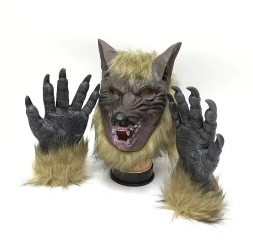 Werewolf costume mask gloves - werewolf, &