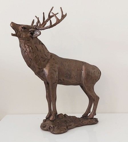 Stag roaring cold cast bronze - roaring,