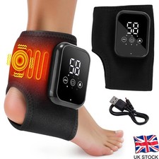 Electric Foot Ankle Massager Brace Vibration Hot Compress Therapy Pain Relief 1x
