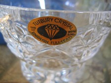 TUTBURY CRYSTAL  BOWL  2.75" tall HAND Cut Glass FULL LEAD ENGLAND NEW w/box