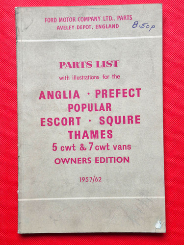 1957 ford parts list - 1957-62, anglia