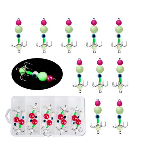 10pcs luminous squid jig - luminous,