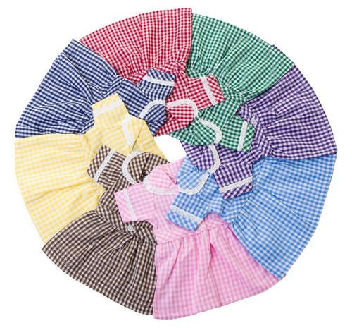 Checked school dress frilly - school,