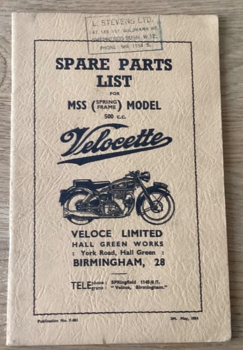Velocette mss model 500 c - mss,