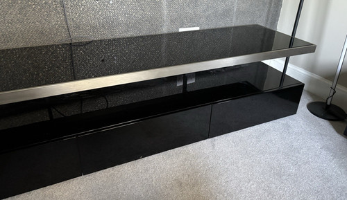 Black gloss stand glass - black, tv