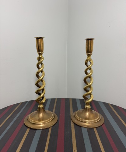 Pair vintage brass barley - vintage,