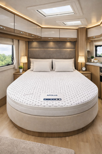 Caravan island bed - bed, mattress