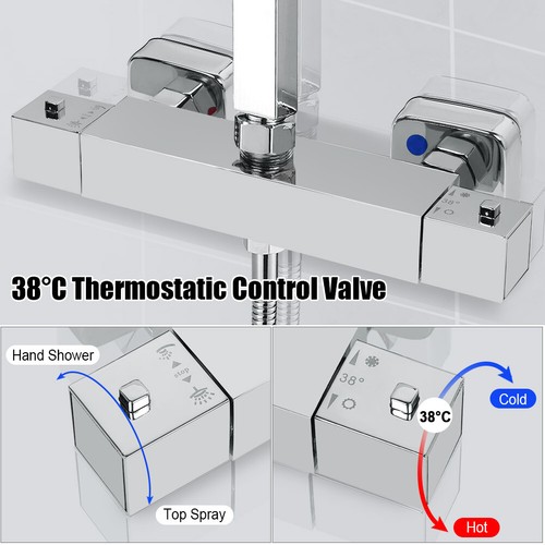Square thermostatic shower - shower, bar