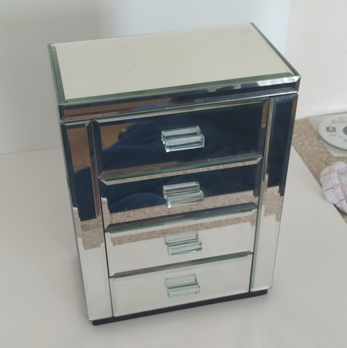 Mirrored glass jewellery box - glass,