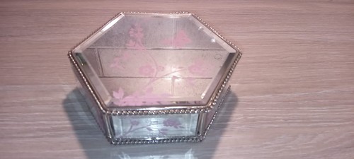 Glass hexagon jewellery box - box,